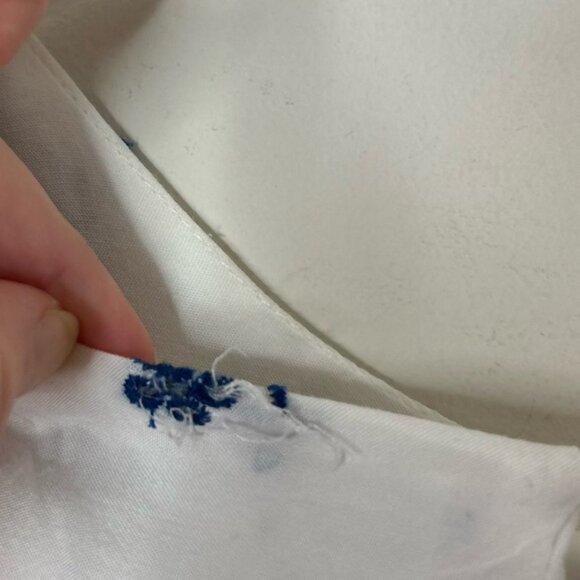 LULUS With a Whisper Blue and Ivory Embroidered Dress 3/4 Sleeve Boho Chic XS - Picture 10 of 16